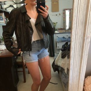 Black leather jacket